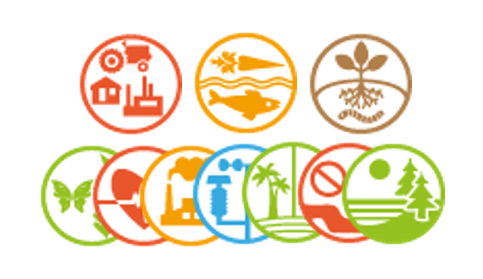 Icons von ausgewählten Anhang-Themen der INSPIRE Richtlinie.